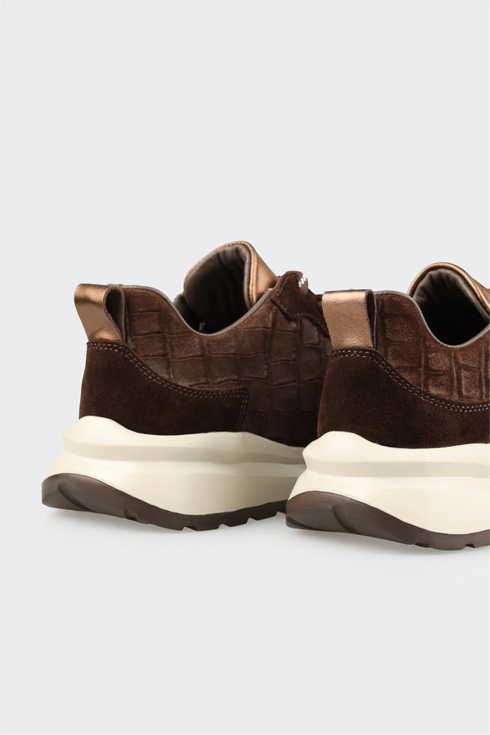 Kahve Deri Kadın Spor Ayakkabı