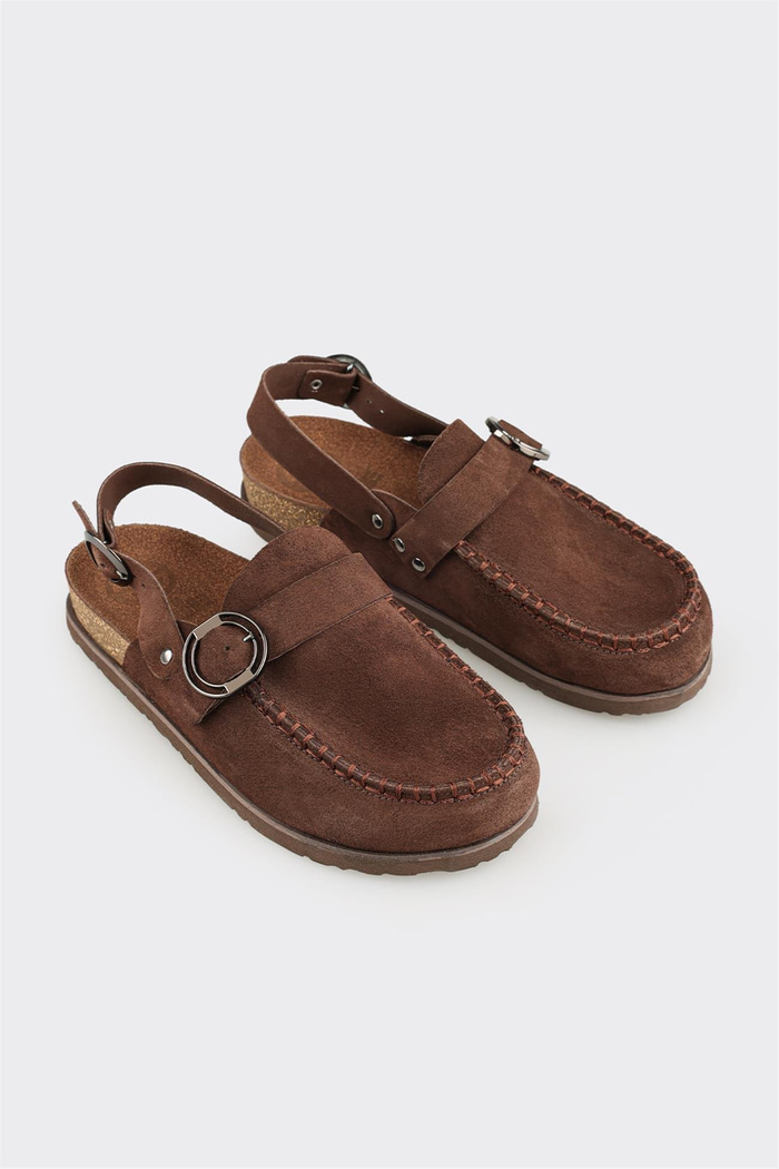 Kahve Deri Kadın Terlik