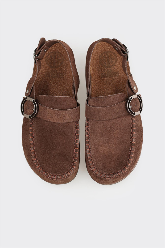 Kahve Deri Kadın Terlik