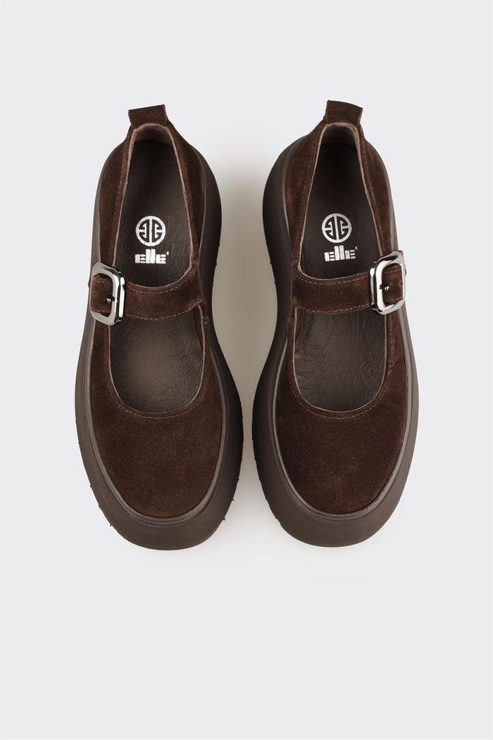 Kahve Deri Kadın Topuklu Ayakkabı