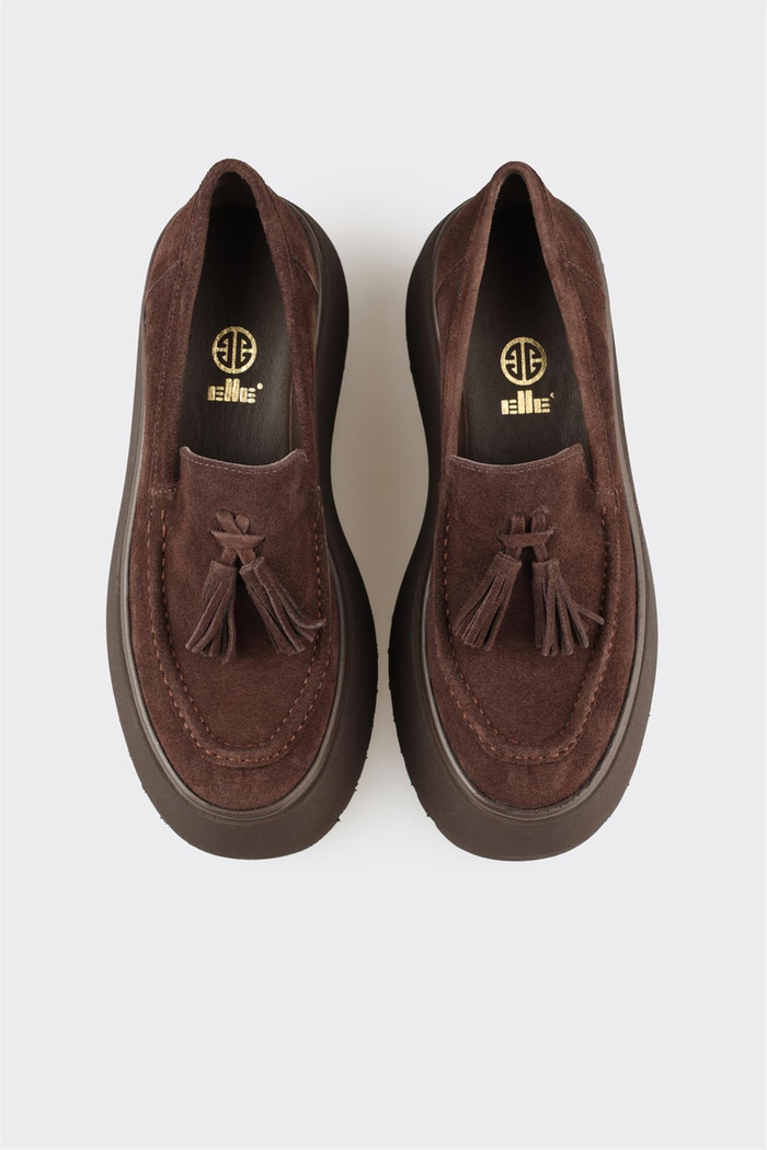 Kahve Deri Kadın Topuklu Ayakkabı