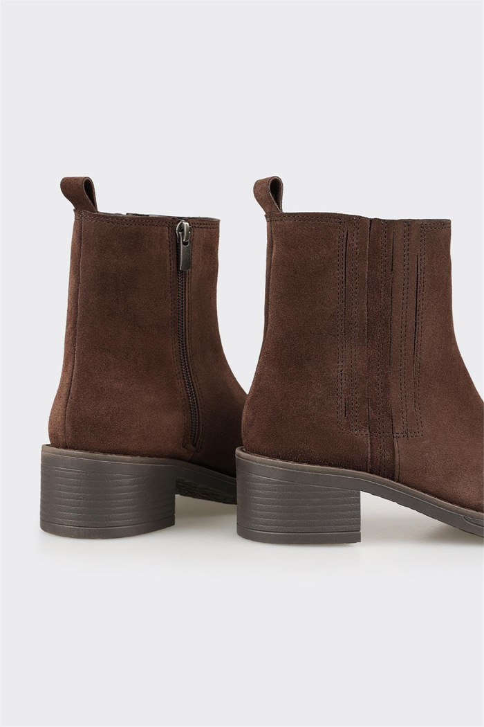 Kahve Deri Kadın Topuklu Bot