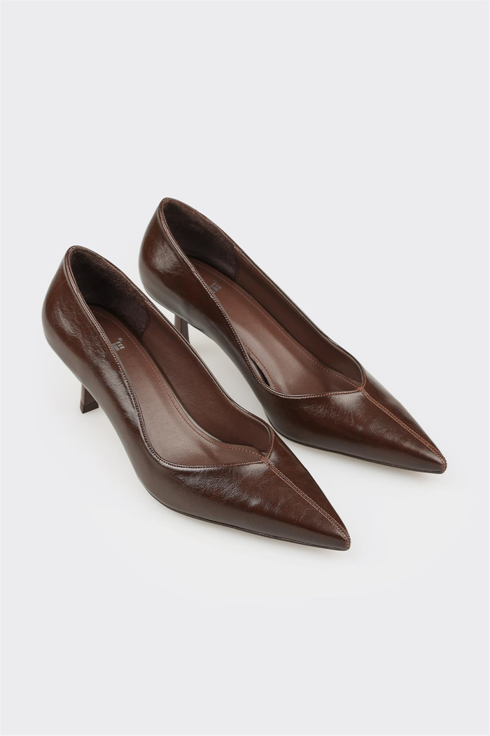 Kahve Kadın Orta Topuk Ayakkabı