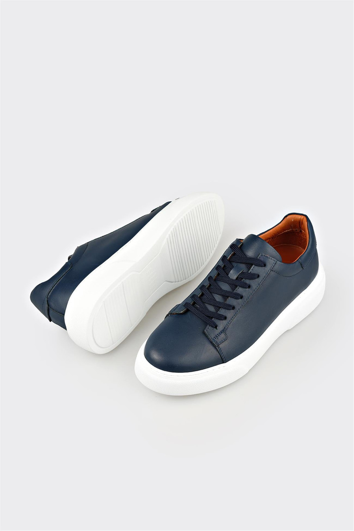 Lacivert Deri Erkek Günlük Ayakkabı
