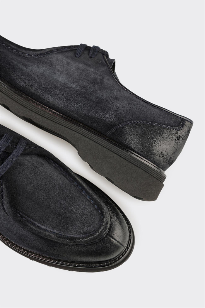 Lacivert Deri Erkek Günlük Ayakkabı