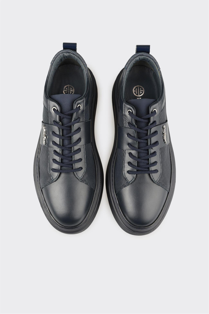 Lacivert Deri Erkek Günlük Ayakkabı