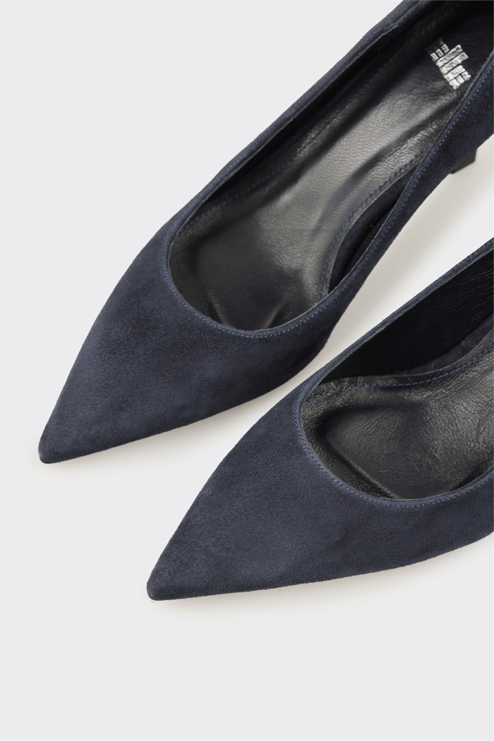 Lacivert Deri Kadın Stiletto