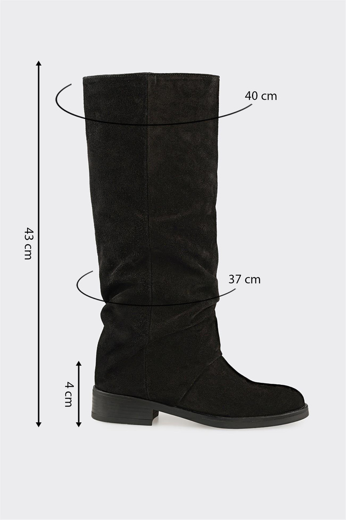 Siyah Deri Kadın Çizme