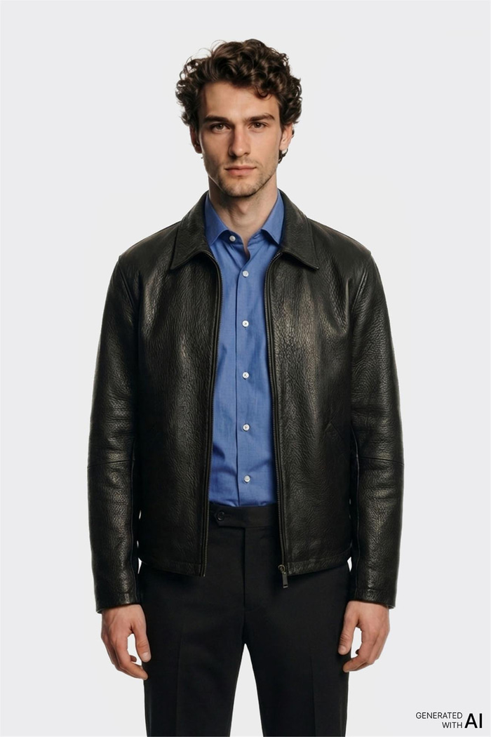Siyah Deri Erkek Ceket