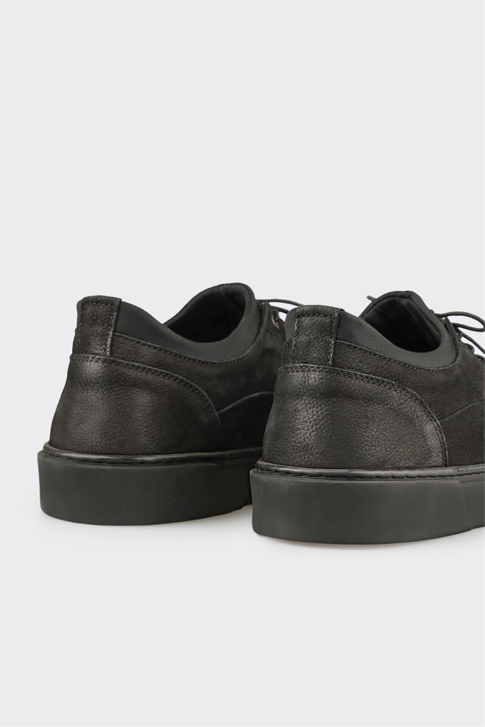 Siyah Deri Erkek Günlük Ayakkabı