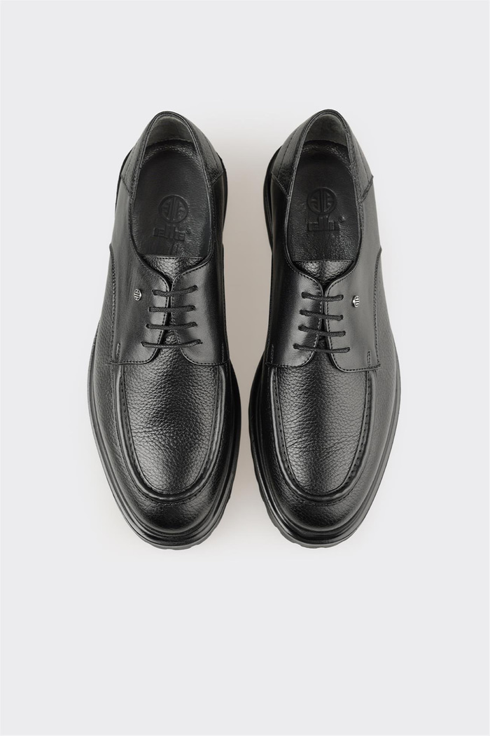 Siyah Deri Erkek Günlük Ayakkabı