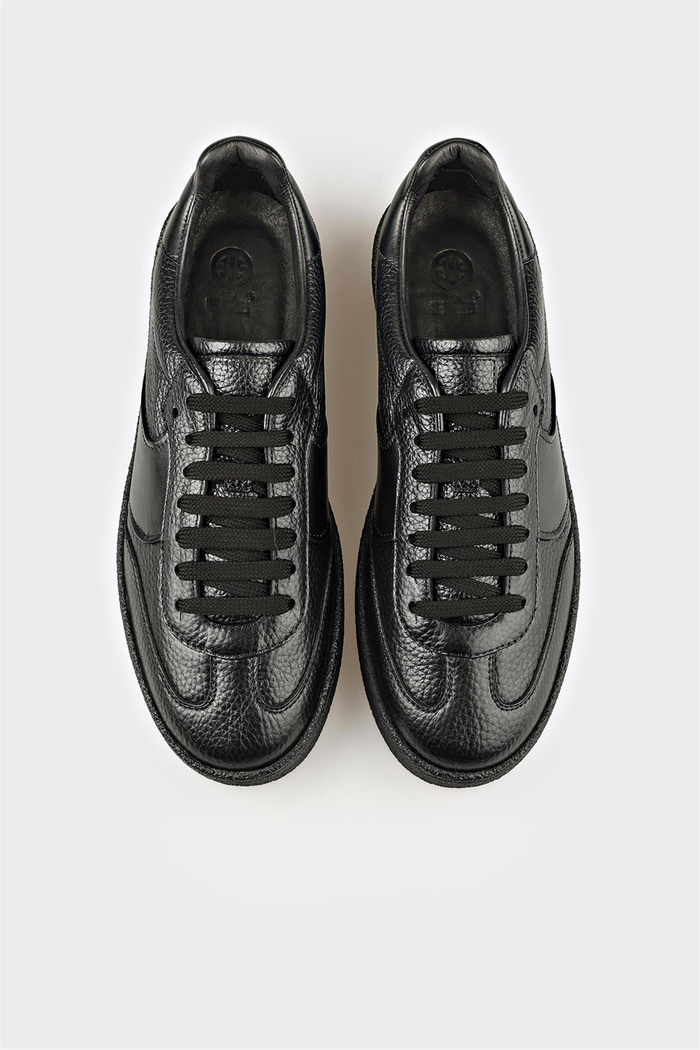 Siyah Deri Erkek Günlük Ayakkabı