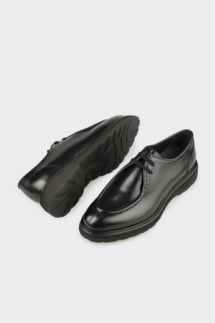 Siyah Deri Erkek Günlük Ayakkabı