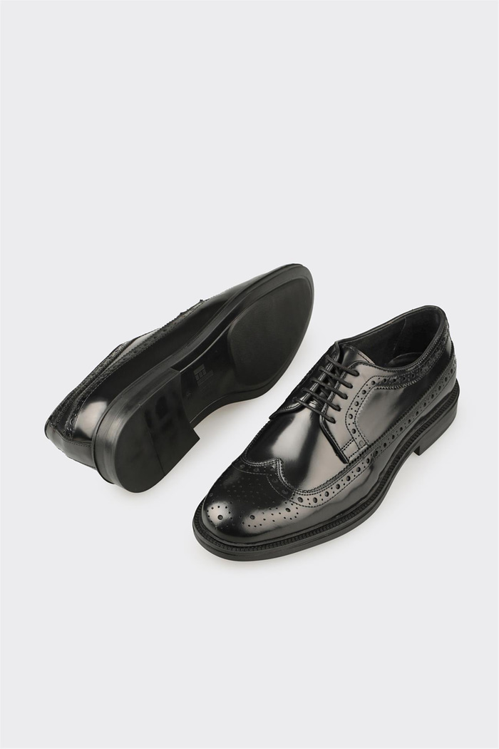 Siyah Deri Erkek Günlük Ayakkabı