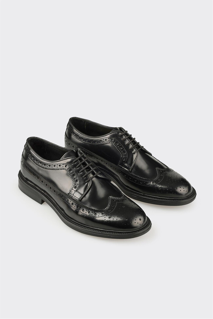 Siyah Deri Erkek Günlük Ayakkabı