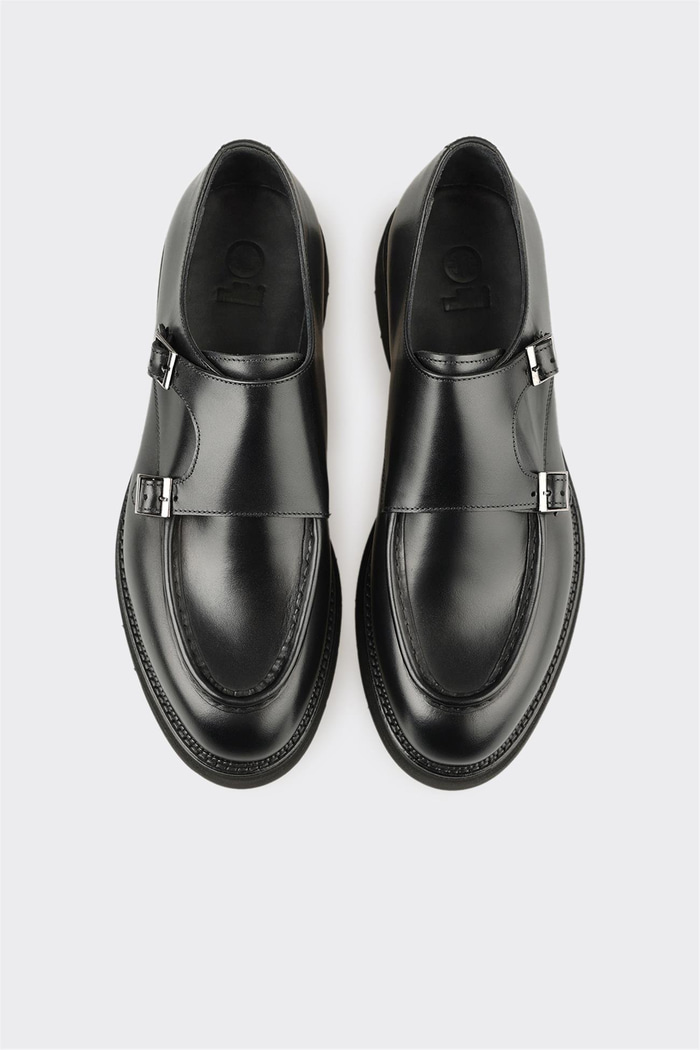 Siyah Deri Erkek Günlük Ayakkabı