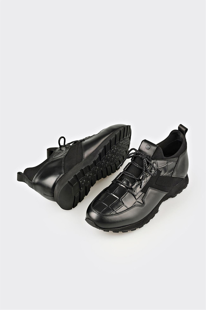 Siyah Deri Erkek Günlük Ayakkabı