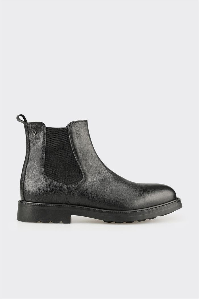 Siyah Deri Erkek Günlük Bot