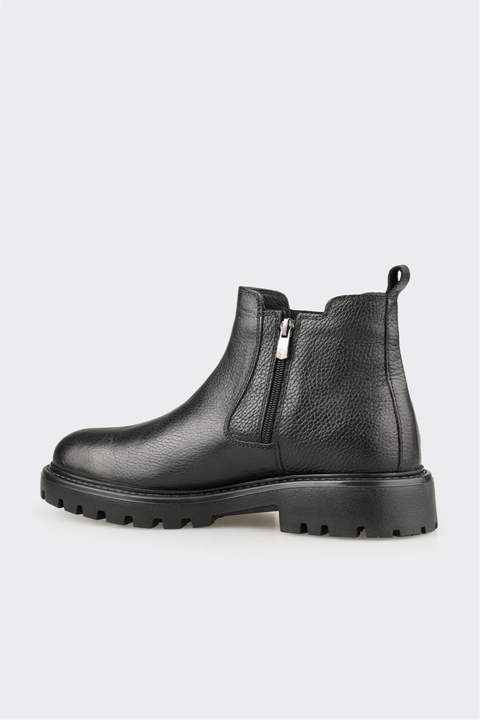 Siyah Deri Erkek Günlük Bot