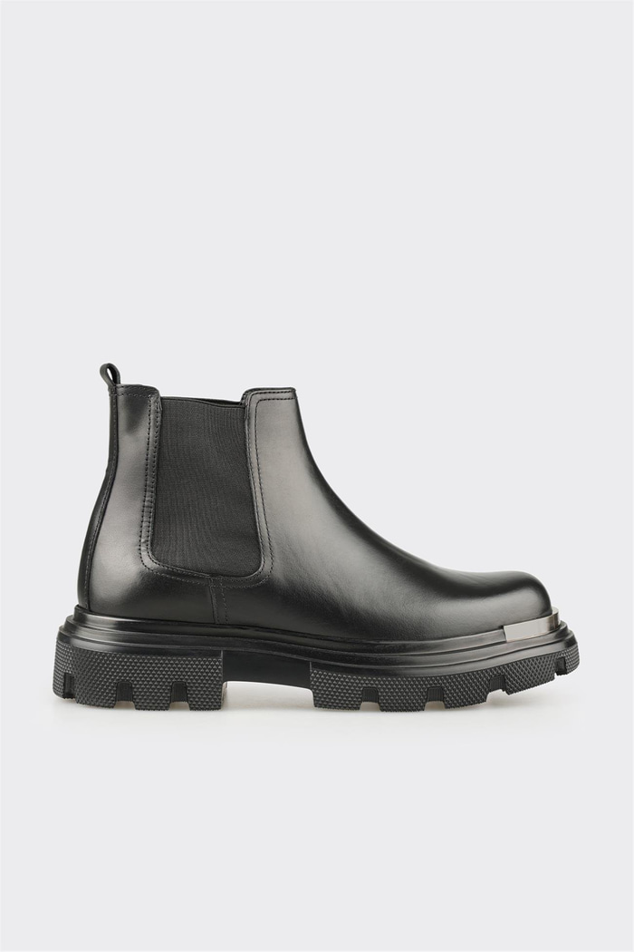 Siyah Deri Erkek Günlük Bot