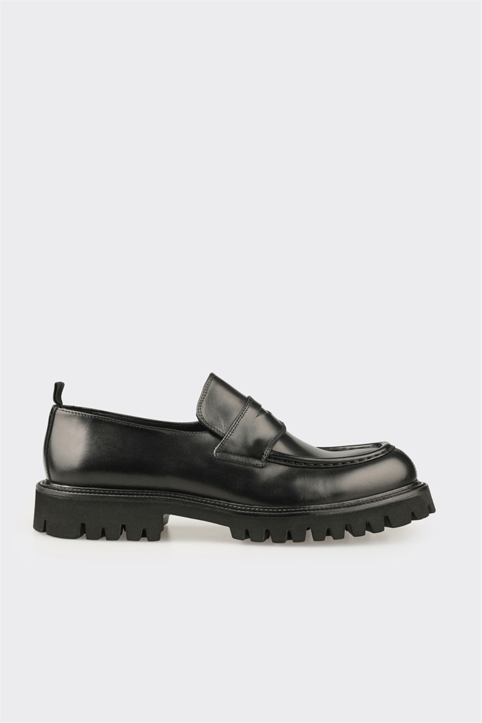 Siyah Deri Erkek Günlük Loafer