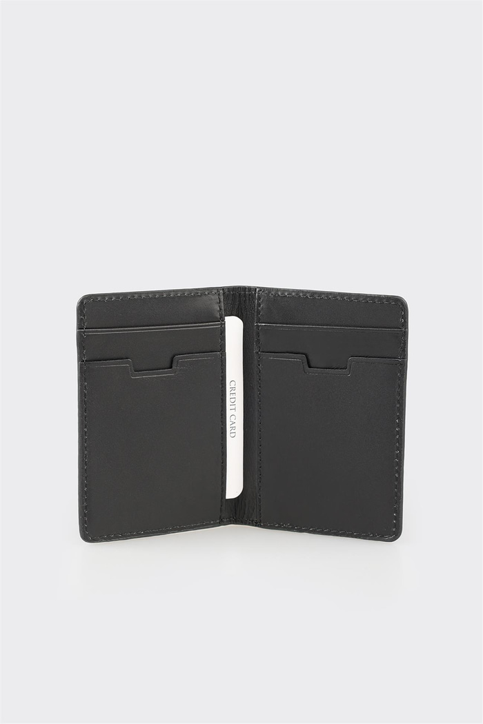 Siyah Deri Erkek Kartlık