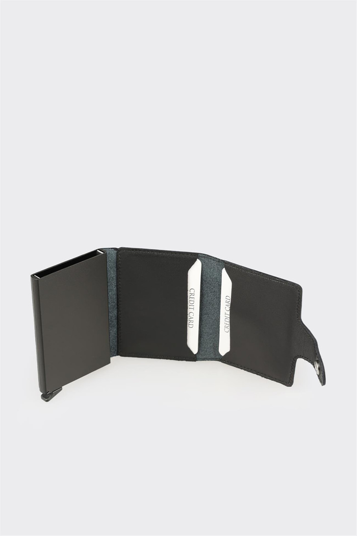 Siyah Deri Erkek Kartlık