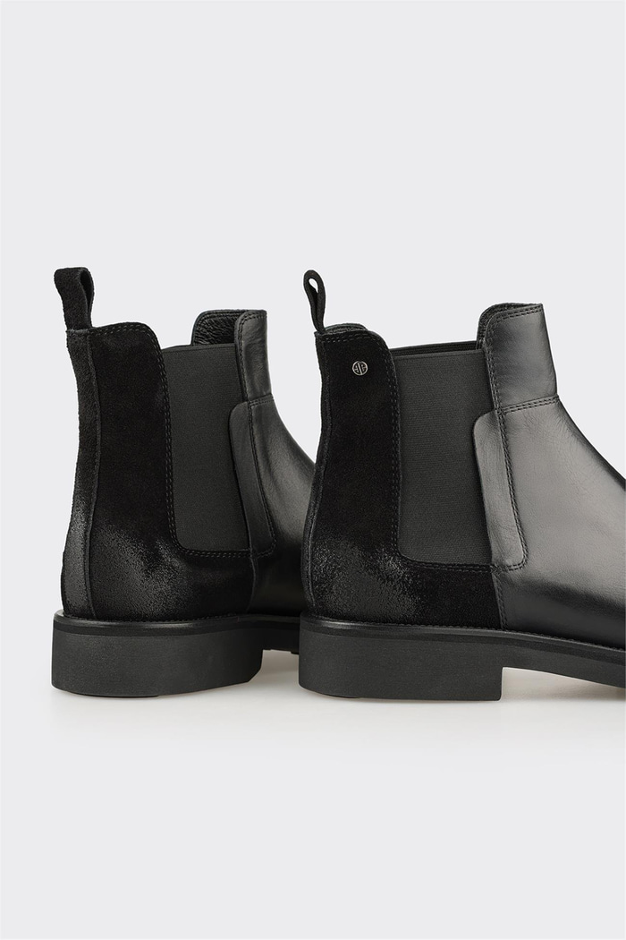 Siyah Deri Erkek Klasik Bot