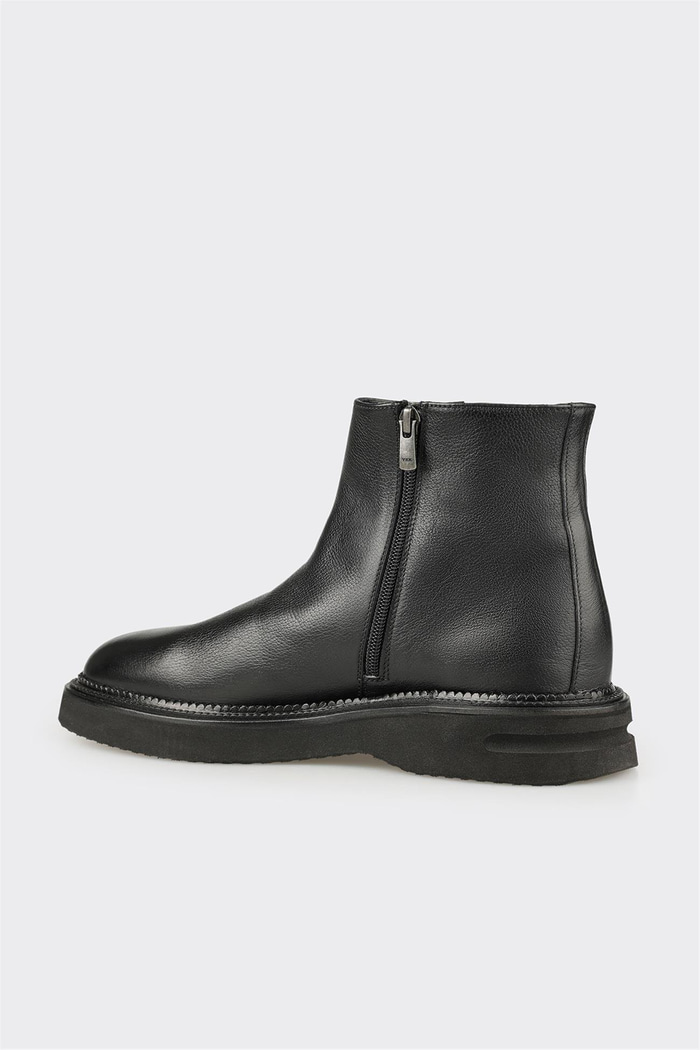 Siyah Deri Erkek Klasik Bot