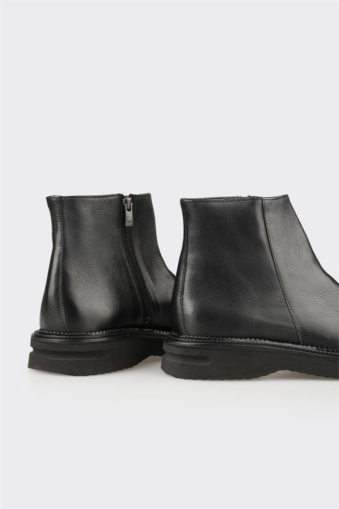 Siyah Deri Erkek Klasik Bot