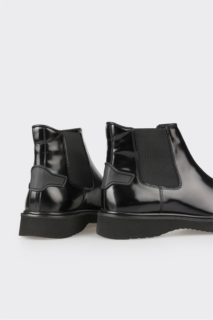 Siyah Deri Erkek Klasik Bot