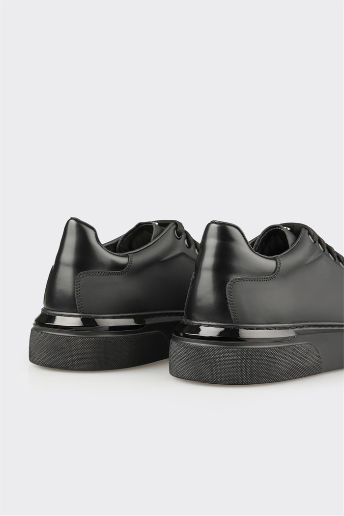 Siyah Deri Erkek Spor Ayakkabı