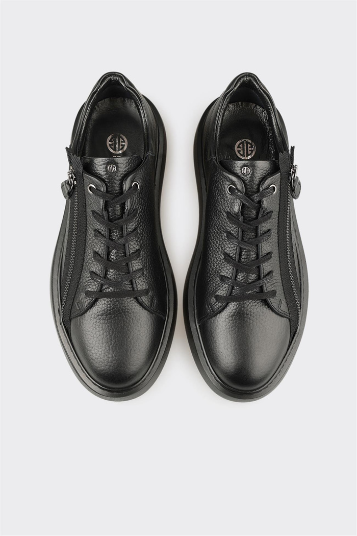 Siyah Deri Erkek Spor Ayakkabı