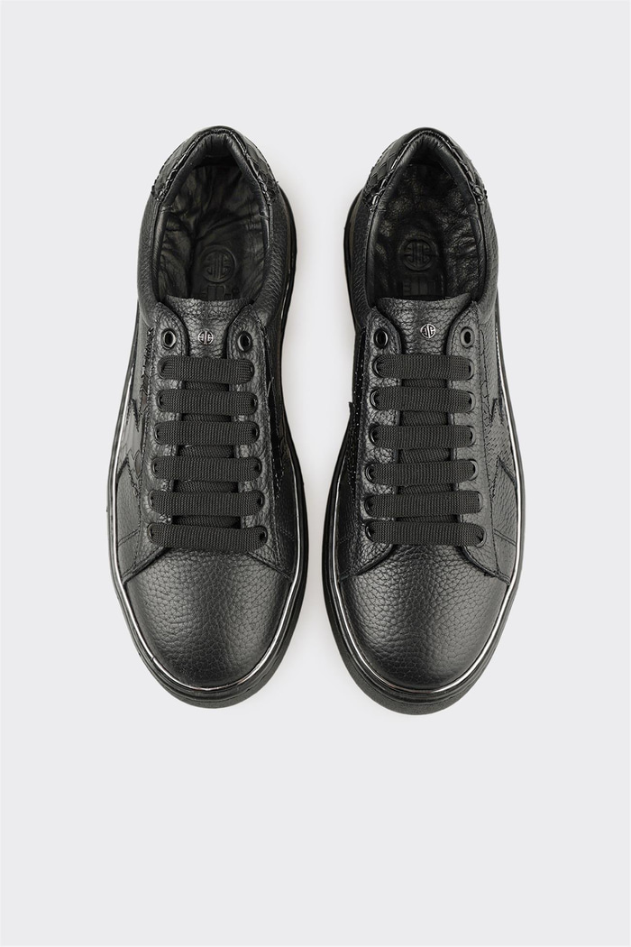 Siyah Deri Erkek Spor Ayakkabı