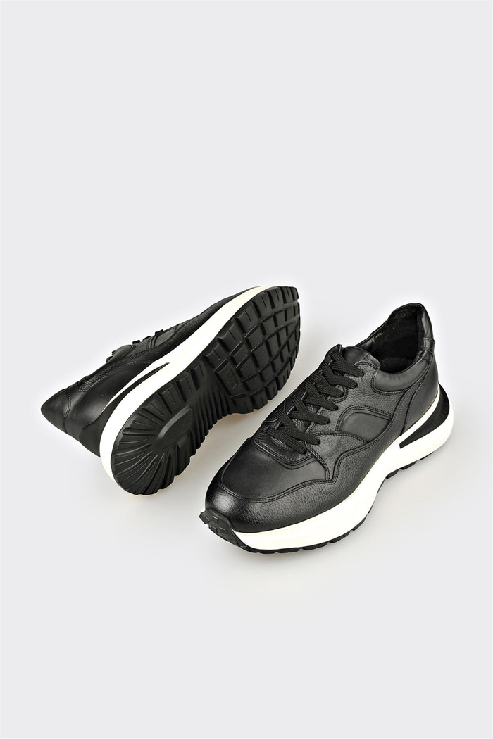 Siyah Deri Erkek Spor Ayakkabı