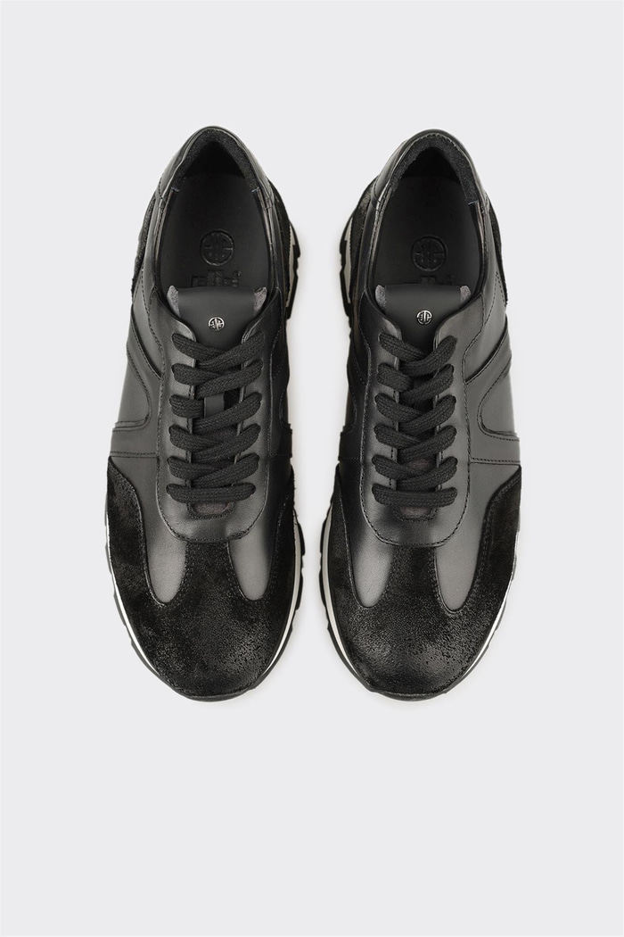 Siyah Deri Erkek Spor Ayakkabı