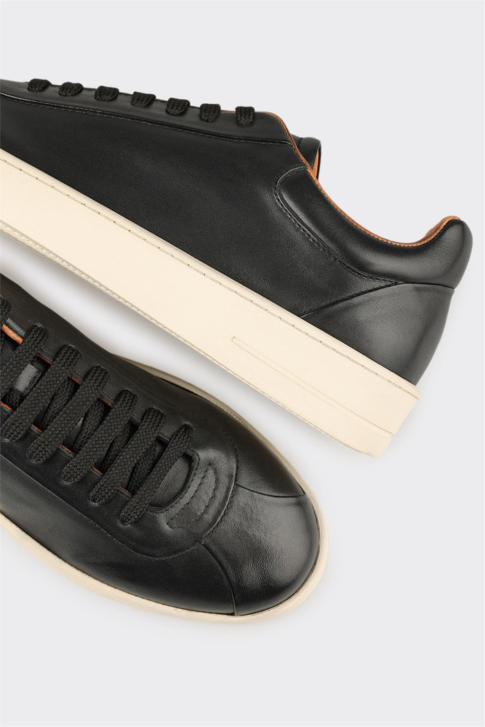 Siyah Deri Erkek Spor Ayakkabı