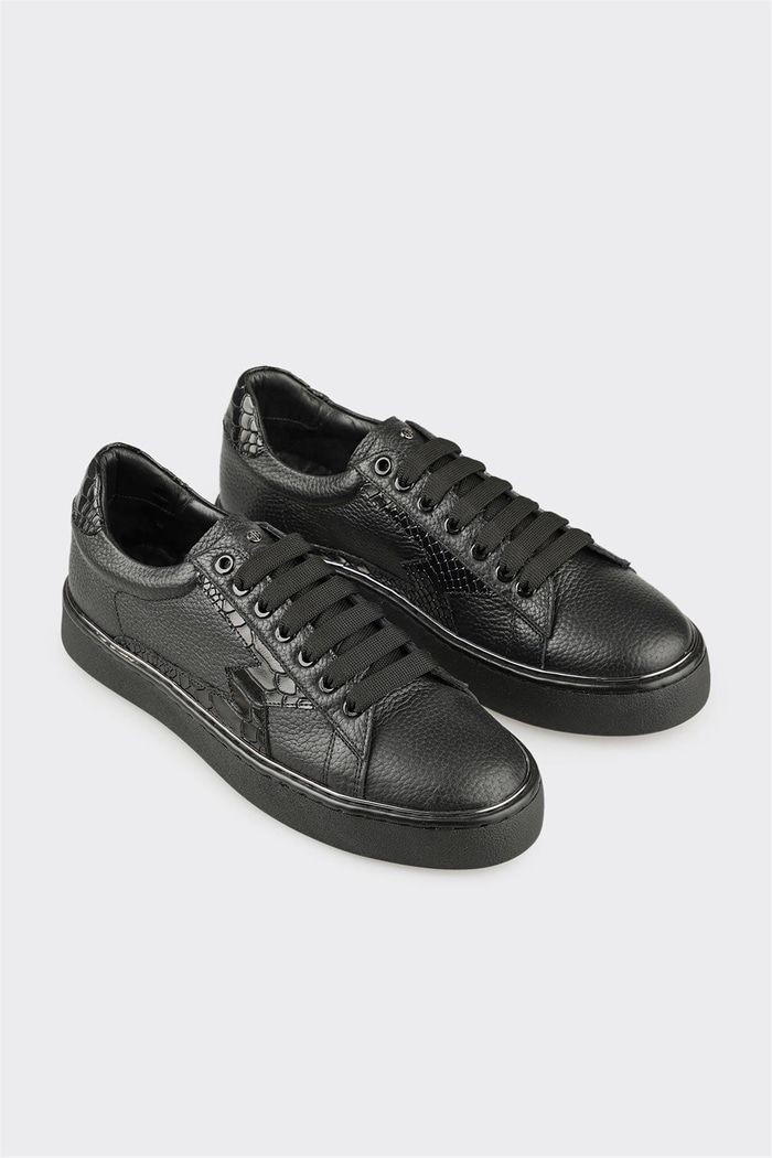 Siyah Deri Erkek Spor Ayakkabı