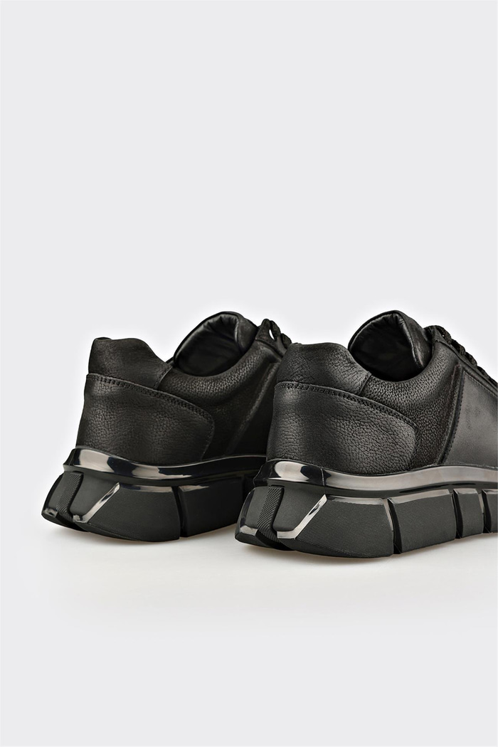 Siyah Deri Erkek Spor Ayakkabı