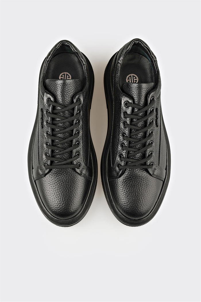 Siyah Deri Erkek Spor Ayakkabı