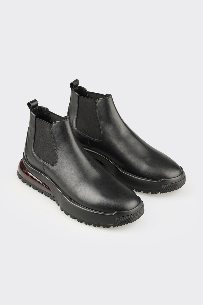 Siyah Deri Erkek Spor Bot