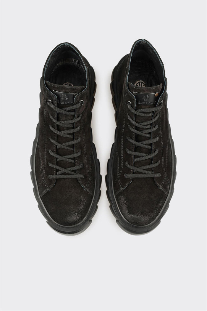 Siyah Deri Erkek Spor Bot