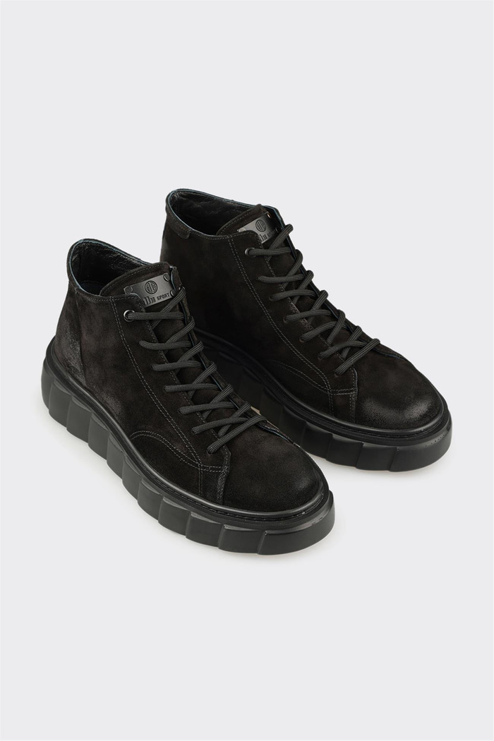 Siyah Deri Erkek Spor Bot