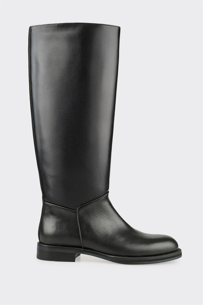 Siyah Deri Kadın Çizme