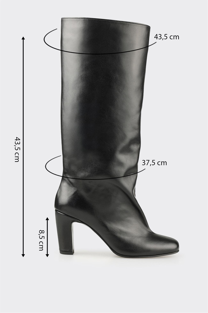 Siyah Deri Kadın Çizme