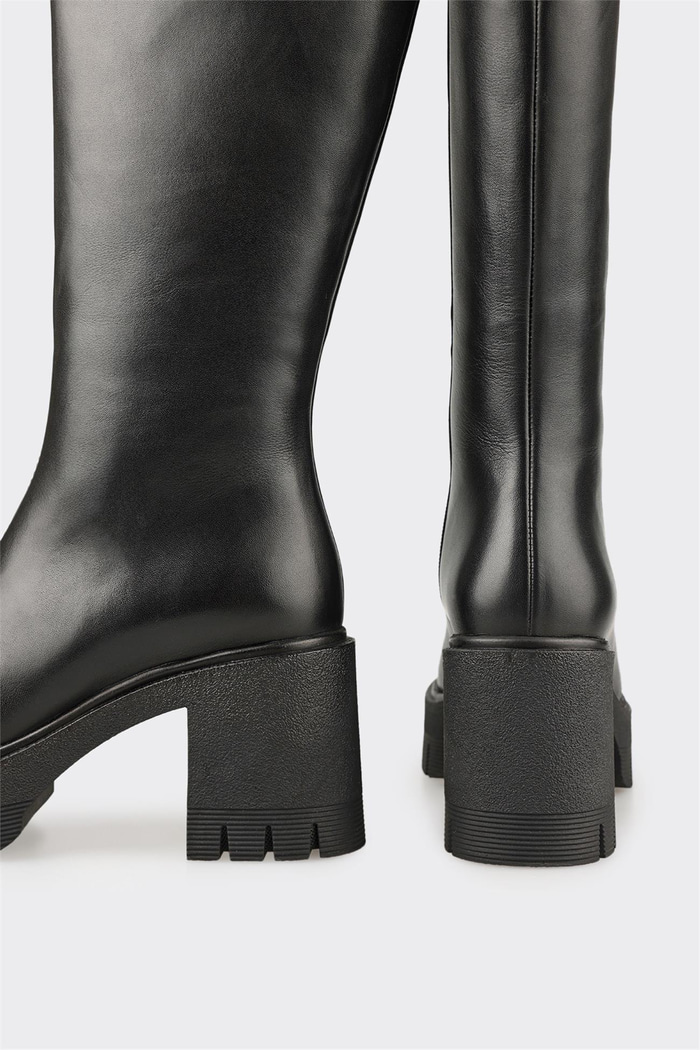 Siyah Deri Kadın Çizme