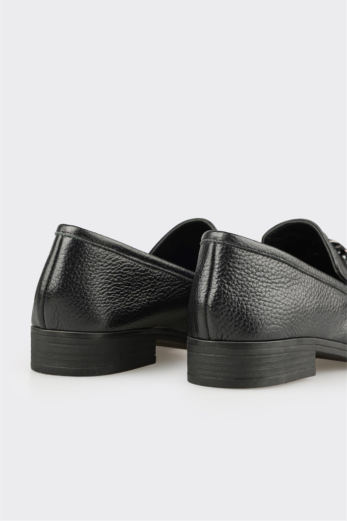 Siyah Deri Kadın Günlük Ayakkabı