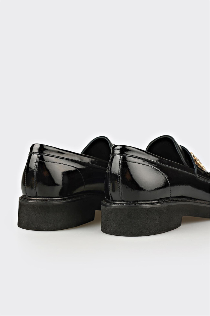 Siyah Deri Kadın Günlük Ayakkabı