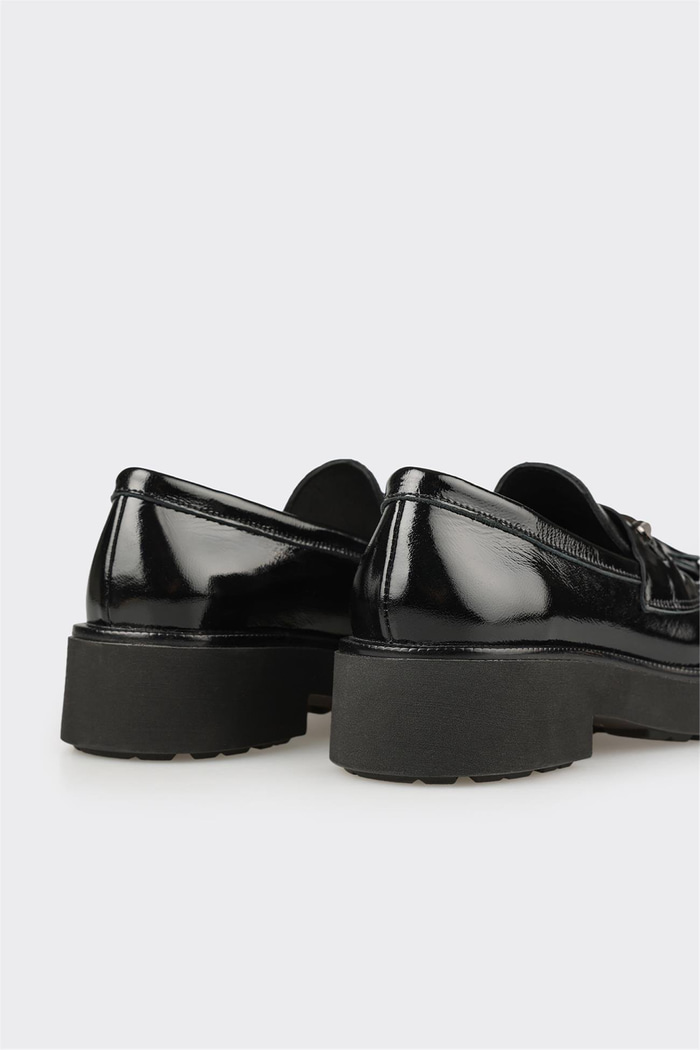 Siyah Deri Kadın Günlük Ayakkabı