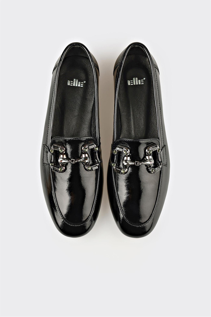 Siyah Deri Kadın Günlük Ayakkabı